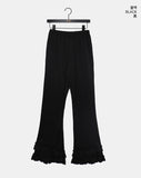 Take Pleats Tiered Frill Bootcut Pants