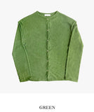 Crunchy linen ribbed round neck cardigan