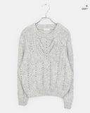 Neha loose wool round neck cable knit