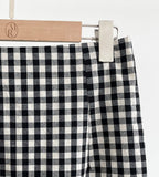 Medon Slit Check H-line Long Skirt