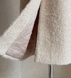 Leman Boucle Quilted Peaked Double Long Coat