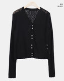 Fidget Two-Button Ribbed Cardigan