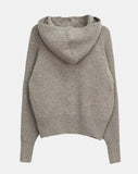 Sihan High Neck Angora Hooded Knit Cardigan