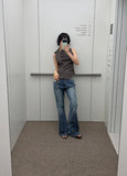 STRAP CHECK SLEEVELESS SHIRT
