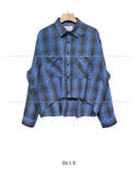 Pony checker cutting cropped shirt