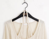 Solena Halter Neck Sleeveless Slit Cropped Long Sleeve T-shirt