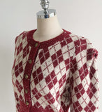 Obel Argyle Puff Knit Cardigan