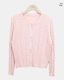 Linwoo punching button knit cardigan