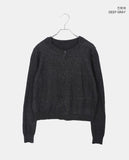 Kevil Round Button Long Sleeve Knit Sleeveless Cardigan Set