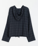 Tsuke Vintage String Check Long Sleeve Hood