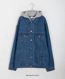 [unisex] Yovel Two-Way Hood Oversized Denim Jacket