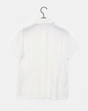 Terrine round collar lace puff short sleeve blouse