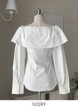 Weron off-shoulder frill blouse