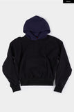 Bicolor fleece layered hoodie