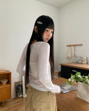 Nini Lettering See-Through Long Sleeve T-Shirt