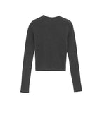 Kend Rivet Pigment Crop Long Sleeve