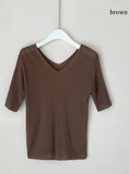 Verena V-neck Ribbed Knit