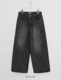 Kitona Cut Washing Denim Wide Pants