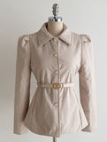 Lumi Belt Collar Puff Short Padded Jacket