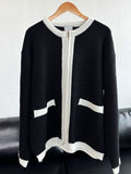 Jay color matching zipper cardigan