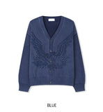 Riggle Washed V-Neck Knit Cardigan