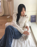 [MADE] Tens Crochet Net Overfit Boat Neck Knit