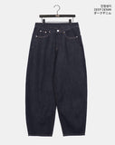 Chavel Button Back Adjust Wide Denim Pants