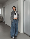 Cartel Back Painting Balloon Denim Pants