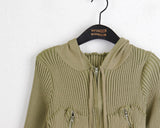 Kiel Vintage Zipper Pocket Ribbed Zip Up