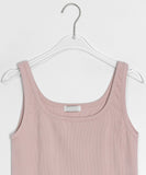 Dukins Color U-Neck Ribbed Sleeveless