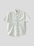 [Muscle Fit] Western Denim Linen Shirt