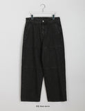 [unisex] Warmins stitch cut denim wide pants