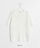 [unisex] Gopheo Linen Net Collar Short Sleeve Knit