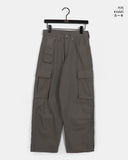 Tear pocket cargo wide cotton pants