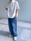 City One-Tuck Semi Balloon Fit Blue Medium Blue Denim Pants