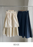 Ruko Banding Pintuck Flare Long Skirt