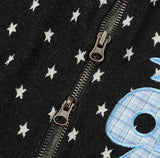 Kitsch Star Check Patch Two-Way Hood Zip-Up