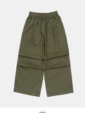 Hem snap pintuck nylon banding pants