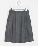 Tobel stripe wool pleated midi skirt - Wool 50