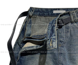 [Belt set] Rosie Denim Wrap Skirt Pants