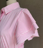 Mary Frill Stripe Shirt Long One Piece