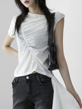 Cut off draped T-shirt