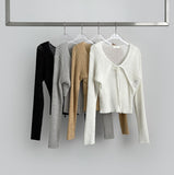 Rib Bolero Square Neck Sleeveless Knit Cardigan Two-piece Set