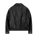 Overfit Curved Glow Leather Jacket