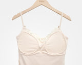 Dina Lace Ribbon Adjustable Cap Sleeveless Top