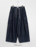 [BAONHAUS] Nemin string cargo non-fade denim pants