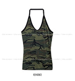 Military color matching line halter top
