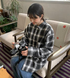 [unisex] Makodo Check Brushed Over Shirt