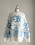 [Wool 10%] Special Round Snowflake Knit