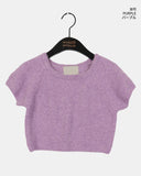 Bren cap sleeved cropped short-sleeved knit